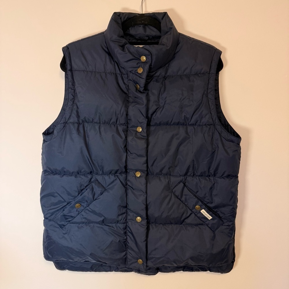 Vintage Arizona Jean Company Navy Blue Quilted Down Puffer Vest Size M